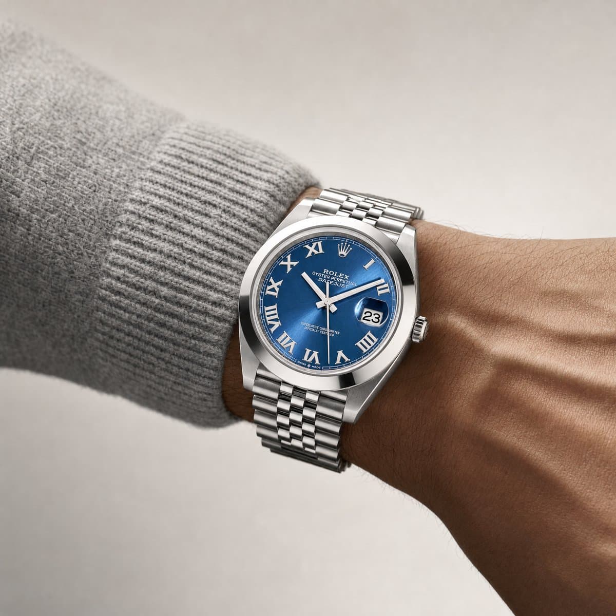 Rolex Datejust 41 126300 Stainless Steel Blue Roman Dial Jubilee (2025) — worn