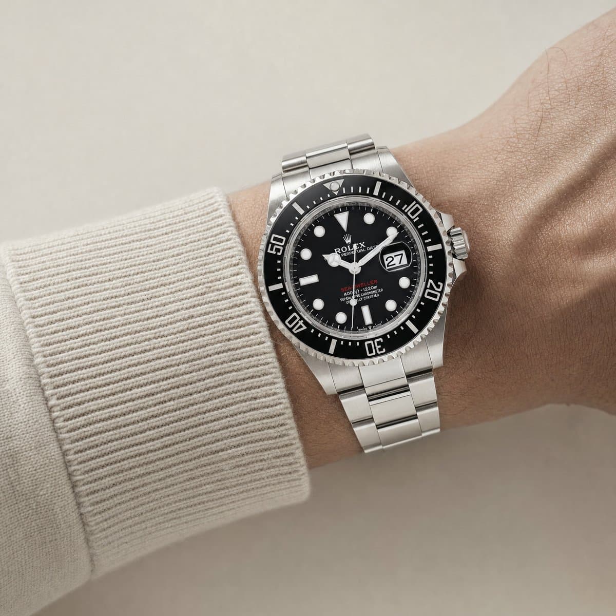 Rolex Sea-Dweller 126600 Stainless Steel Black Dial (2019) — worn