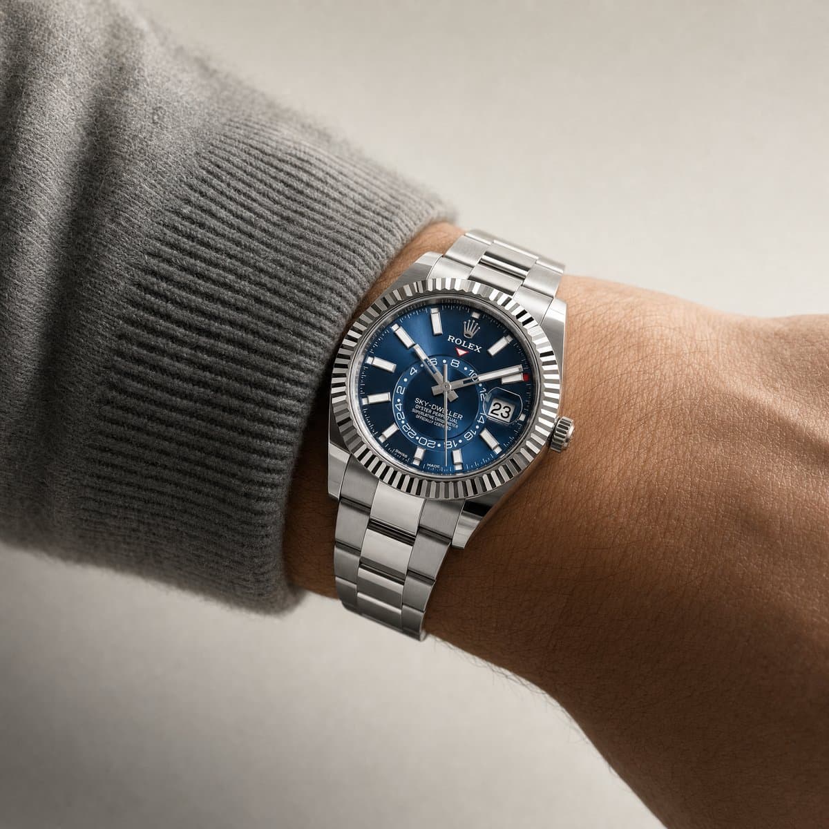 Rolex Sky-Dweller 336934 Stainless Steel Blue Dial Oyster (2026) — worn